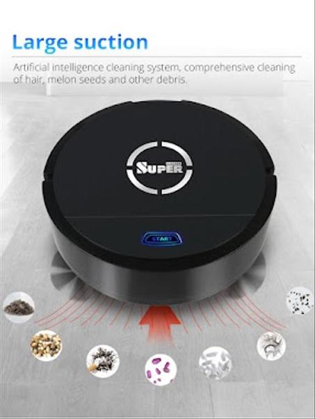 Robotique Vacuum Cleaner   مكنسة كهربائية روبوتية ذكية للكنس والغسل