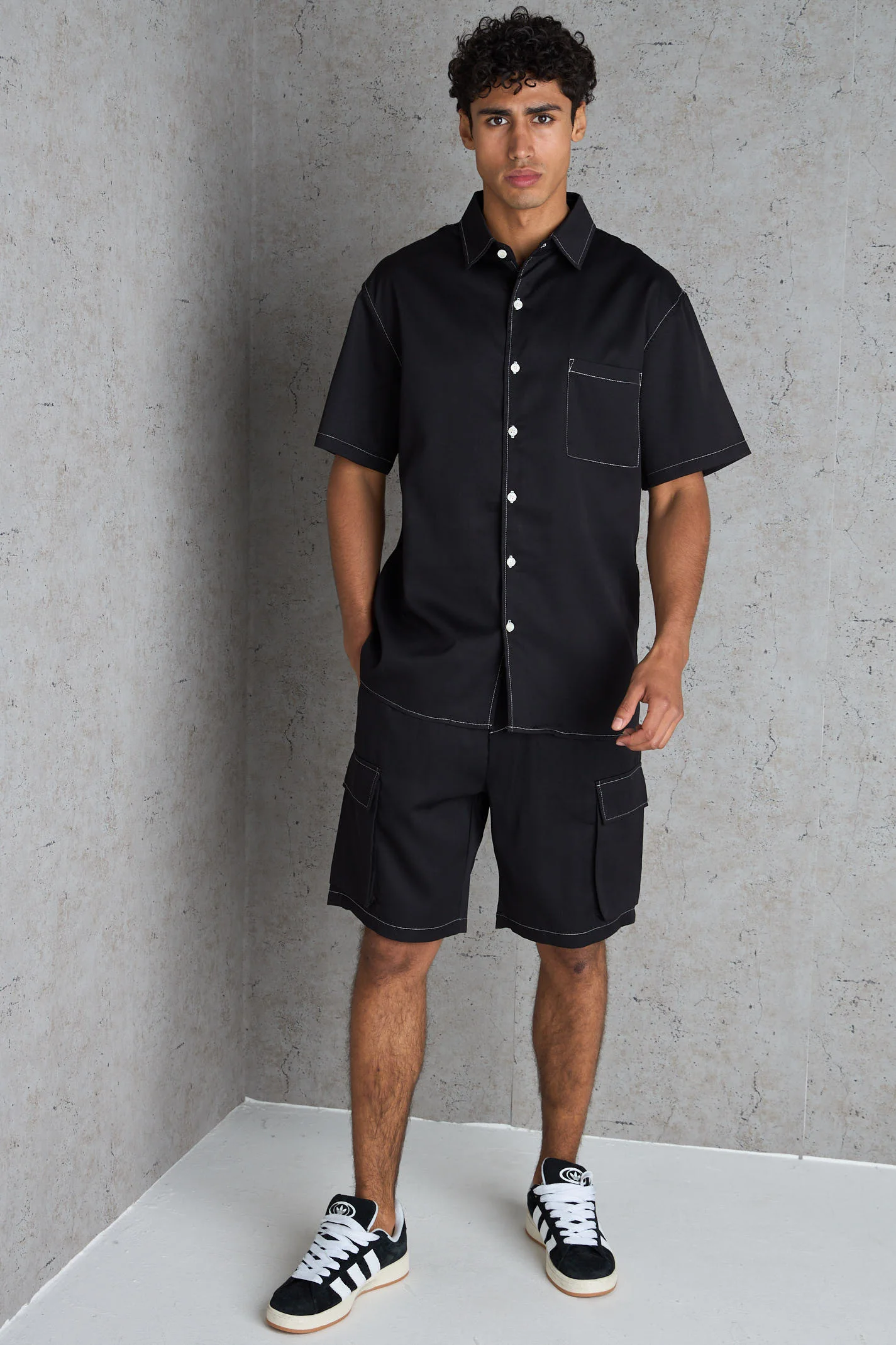 Ensemble 2 pièces chemise + short noir