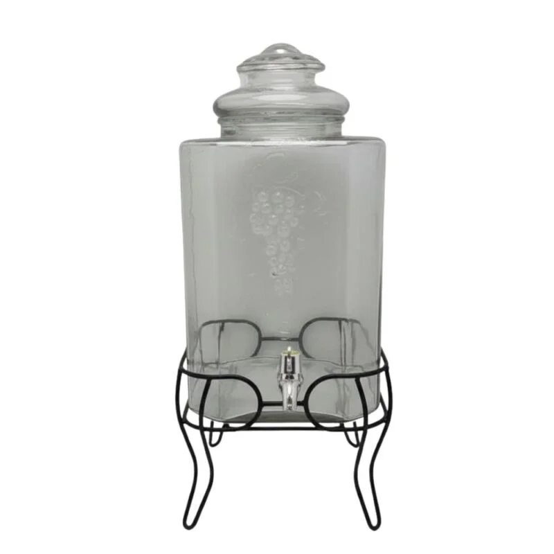 حاويات زجاجية لتخزين زيت الزيتون مع حامل 10 لتر