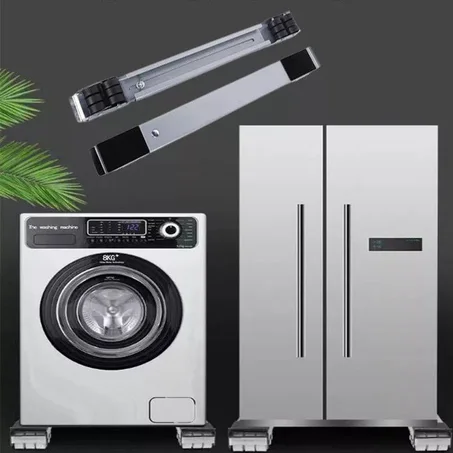 قاعدة متحركة قوية للغسالة والثلاجة – تثبيت محكم وسهولة في النقل