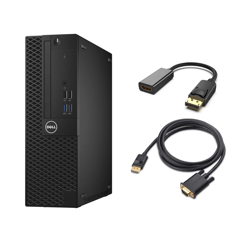 كمبيوتر مكتبي من ديل بمعالج i7، وذاكرة وصول عشوائي تصل إلى 32 جيجابايت، وقرص SSD NVMe بسعة 4 تيرابايت، ونظام تشغيل ويندوز 11 برو، وواي فاي، ومحرك أقراص DVD-RW