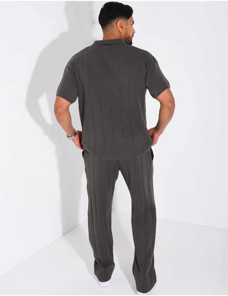 Ensemble pantalon et polo zippé