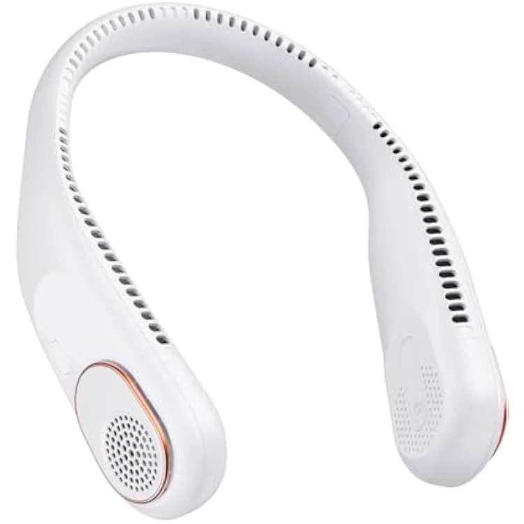 رات | لا تسبب تشابك الشعر - مروحة قابلة لإعادة الشحن عبر منفذمروحة رقبة محمولة من سويتفول، تبريد 360 درجة، مروحة شخصية بدون شف USB بسعة 4000 مللي أمبير، مثالية للسفر، وا