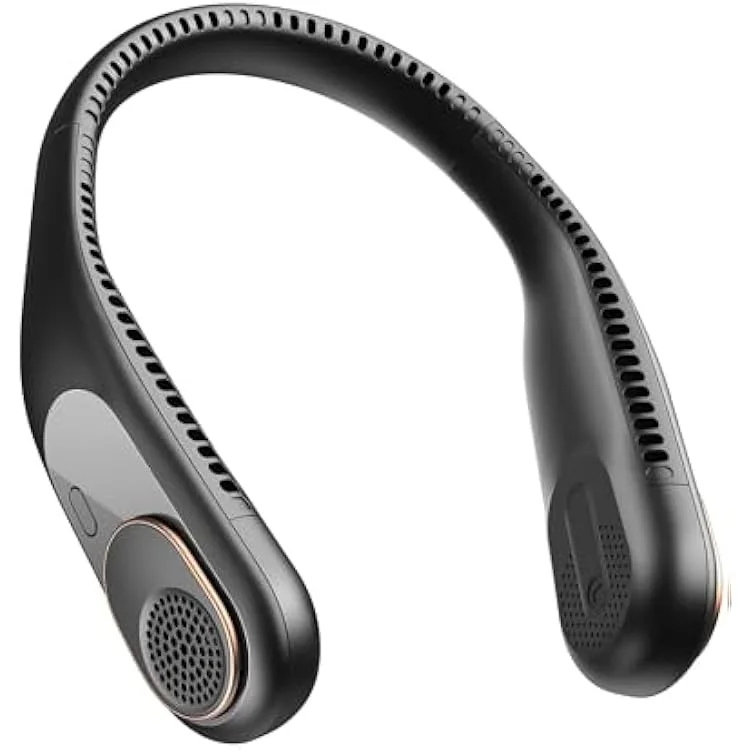 رات | لا تسبب تشابك الشعر - مروحة قابلة لإعادة الشحن عبر منفذمروحة رقبة محمولة من سويتفول، تبريد 360 درجة، مروحة شخصية بدون شف USB بسعة 4000 مللي أمبير، مثالية للسفر، وا