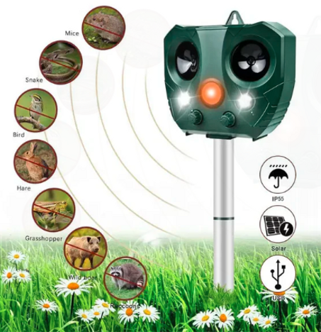 ‏الجهاز الأصلي يعمل بالموجات الصوتية لطرد الطيور و الحيوانات ‏البرية animal repeller ultrasound 45.5 KHZ