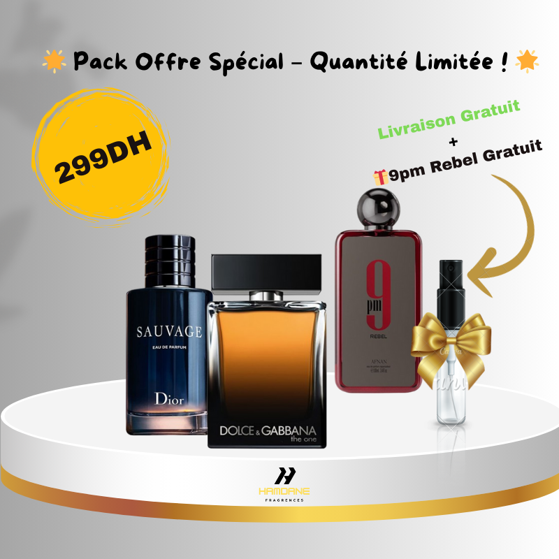 Pack Homme - Sauvage EDP + D&G The one + Gratuit + Livraison (copy)