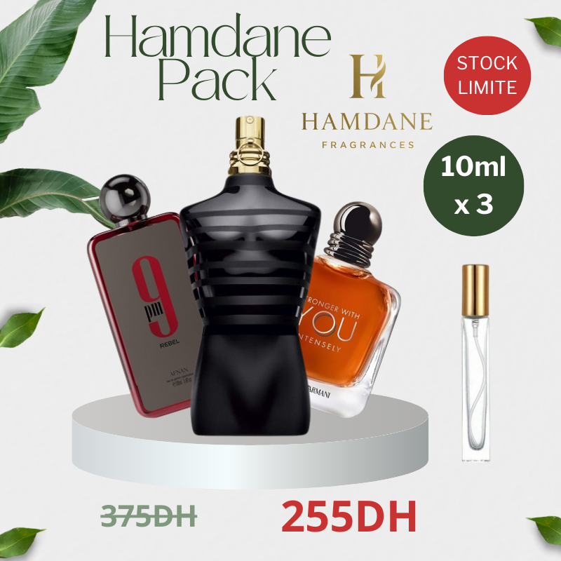 10ml x (le male le parfum +  intensely + 9pm Rebel)