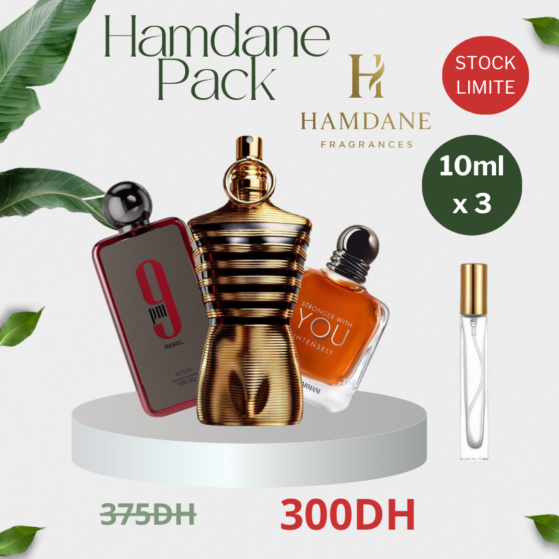 10ml x (le male Elixir +  intensely + 9pm Rebel)