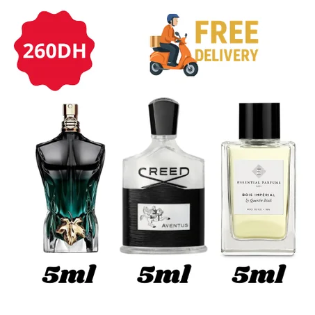 5ml creed aventus + 5ml bois impérial + 5ml le beau le parfum