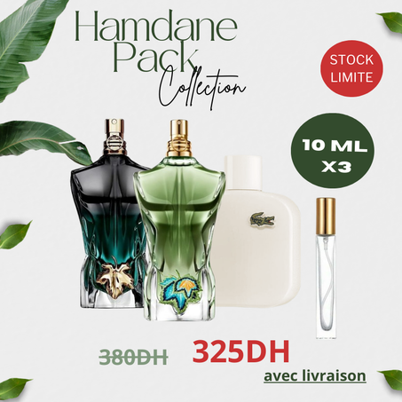 Pack 10ml Le Beau Le Parfum  + 10ml Le beau Paradise Gardene  + 10ml Lacoste blanc + Liv