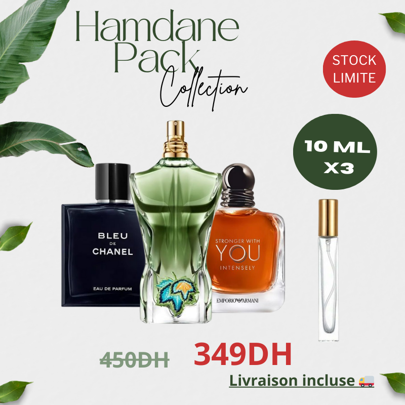 Pack 10ml Le Beau Paradise Gardene + 10ml Blue De Chanel EDP + 10ml SWY Intensely + Liv