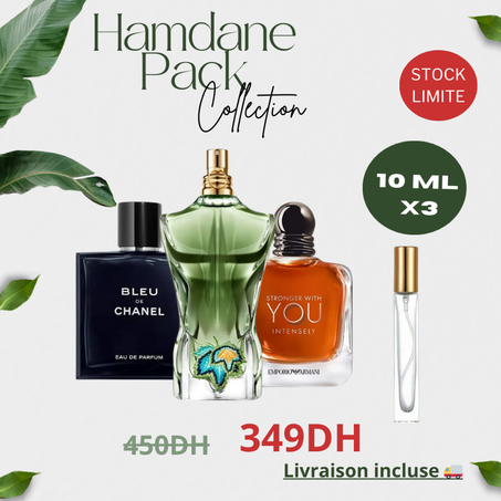 Pack 10ml Le Beau Paradise Gardene + 10ml Blue De Chanel EDP + 10ml SWY Intensely  + Liv
