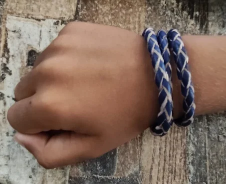 Bracelet en cuir bleu (3R)