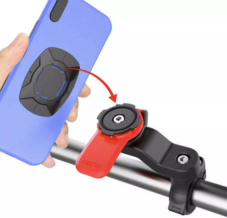 Support de téléphone pour moto et vélo, support rotatif à 360 ° Rouge
