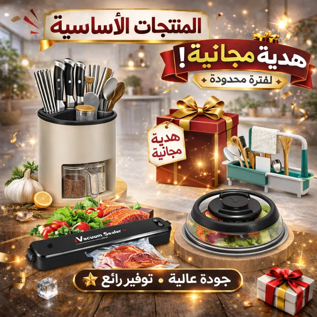 عرض طقم المطبخ الذكي: 4 منتجات مطبخ أساسية (2 رئيسية + 2 هدية مجانية) بسعر 249 درهم فقط!