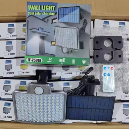 Lampe Solaire LED Ultrapuissante avec détecteur de mouvement et câble de 5 mètre