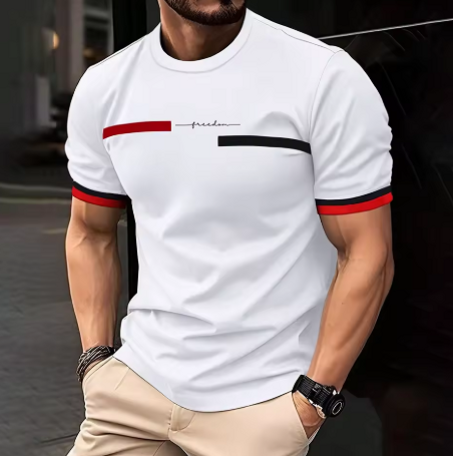 الأزياء الصيفية: تيشيرت رجالي بتصميم ثلاثي الأبعاد بخطوط وطبعة حروف، أسلوب الهيب هوب، موضة هاراجوكو، ملابس شارع عصرية، ياقة دائرية، ومقاس واسع.