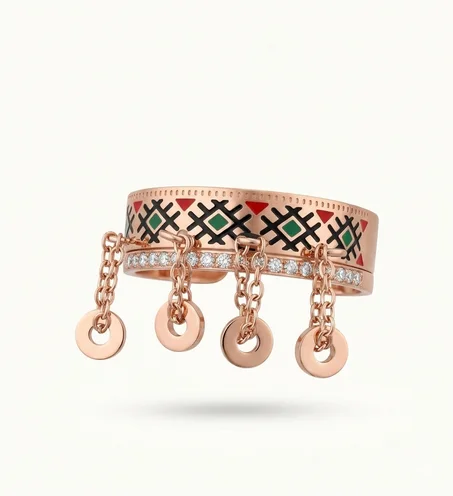 Bague Izza – Éclat Berbère en Or Rose