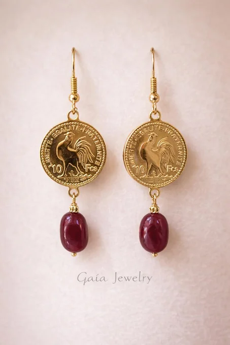 Boucles d'Oreilles ERA – Passion Grenat (Rouge)