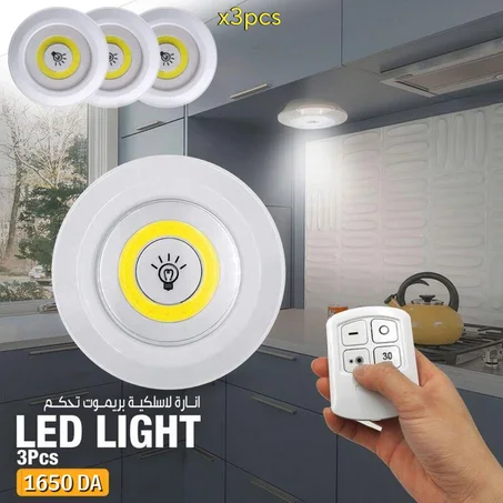 03 Spots LED sans fil télécommandées