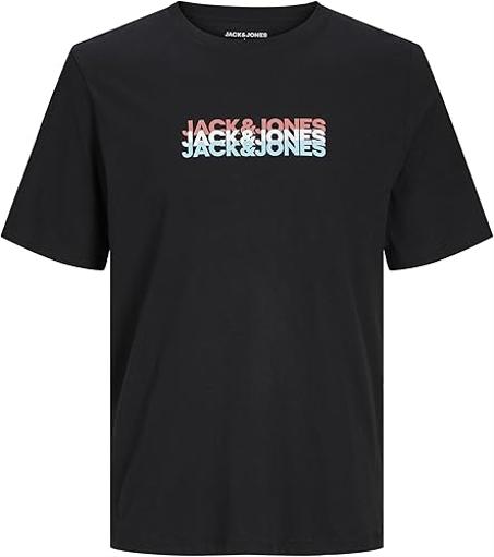 تي شيرت سايبر بأكمام قصيرة وقبة دائرية ضيقة رجالي من جاك اند جونز