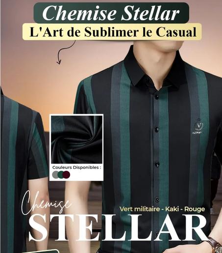 Chemise Stellar – L’Allié du Gentleman Moderne : Confort, Fraîcheur et Élégance Inégalée GB