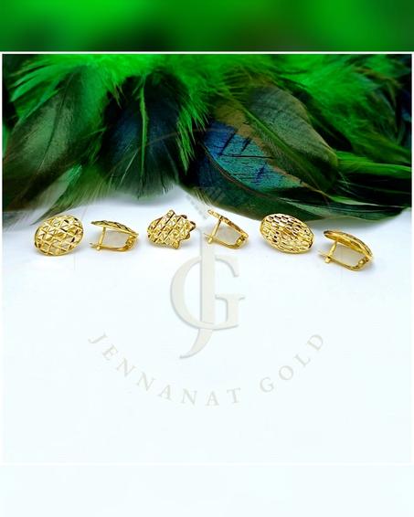 BOUCLES DOREILLES KHEMISSA ET 3D EN OR 18 CARATS