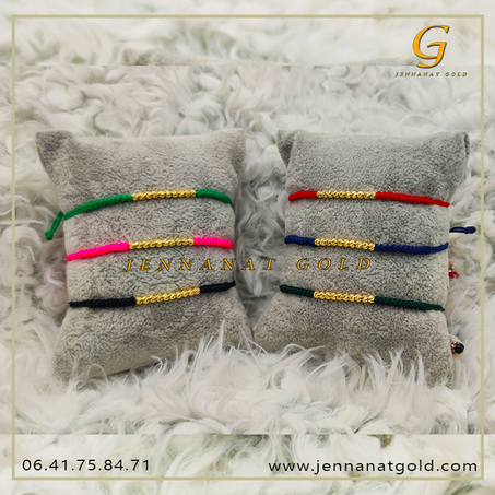 Cordon avec 10 boules en or 18K (grande taille)