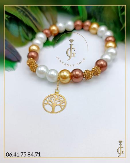 braclet avec pendentif en or 18 carets