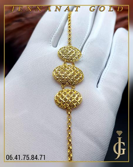 gourmette 3d en or 18 carats