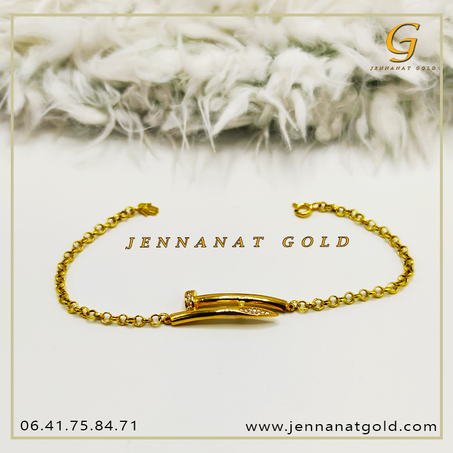 Gourmette clou en or 18k ( cl 7484 )