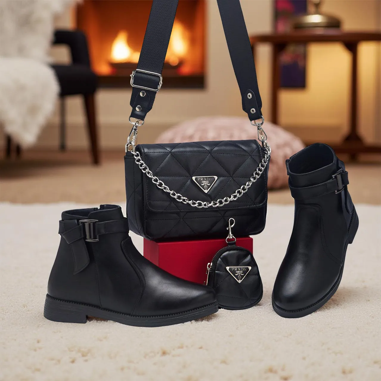 طقم نسائي عملي  مكون من حقيبة  مميزة وبودز  كلاص 27