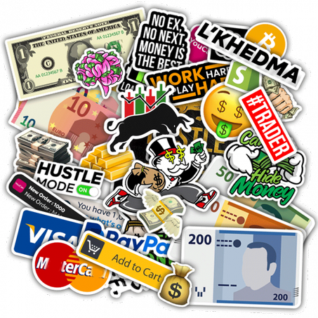 + 60 Pièce Money Stickers