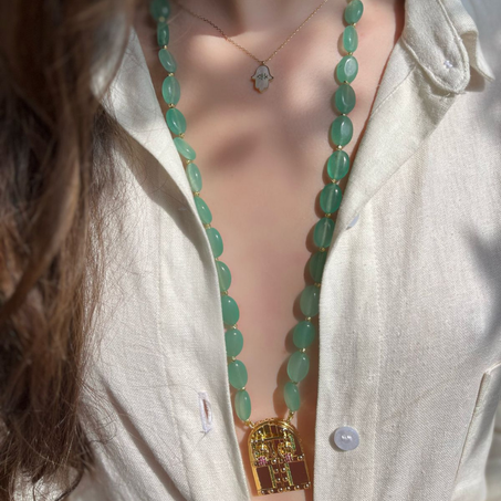 Magnifique Sautoir Royal Bab Mansour avec Perles de Rubis ✨