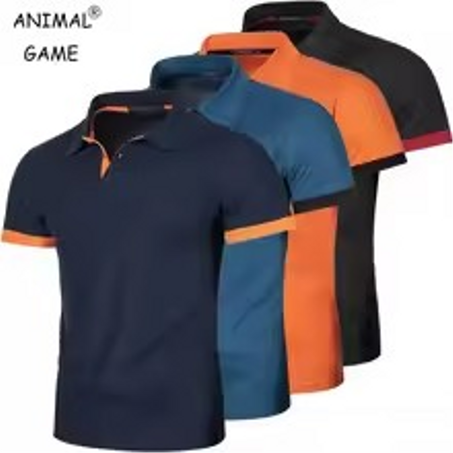 جديد رجالي قصيرة الأكمام بولو قميص لون الشارع خفيفة الوزن طية صدر السترة تي شيرتات للرجال الصيف الركض الرياضة قمم