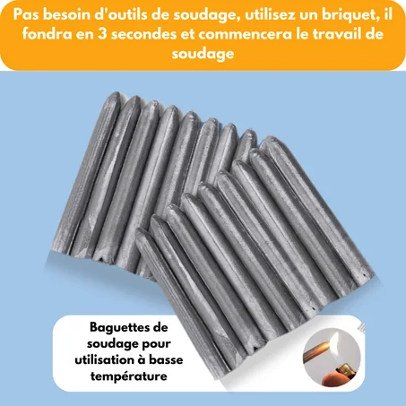 baguettes de soudage à basse température en aluminium et acier inoxydable