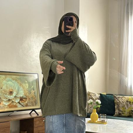 Pull Tricot Côtelé Oversize