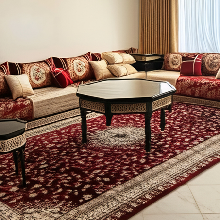 * أريكة مغربية مطروزة فاخرة: الأصالة والفخامة في بيتك