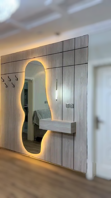 * مرايا مضيئة بتصاميم عصرية: فن وعملية في قطعة واحدة.  * حلول الإضاءة والديكور المتكاملة: مرايا LED مع وحدات تخزين