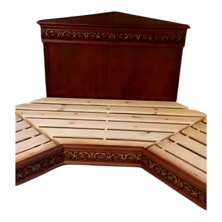 * صالون مغربي بتصميم مبتكر: جمال خشب السابل وفخامة الأناقة الحديثة