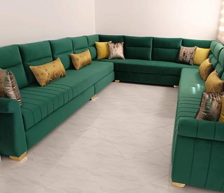 أريكة كبيرة الحجم مقاعد من مخمل تيدي الفاخر مقاس 82 بوصة  غنخمون