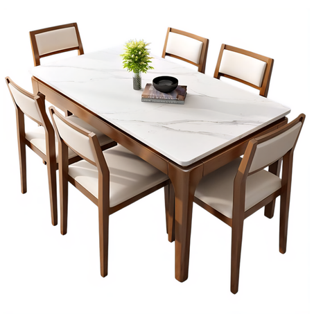 ​"دفءُ الخشبِ، وراحةُ الأناقةِ: طاولةُ طعامٍ مثاليةٌ لكلِّ لحظاتك."