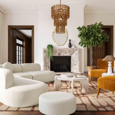 اريكة مبطنة من لون كرييى