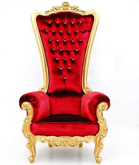 كرسي العرش المخملي الملكي - فخامة متناهية وتصميم يعبر عن القوة