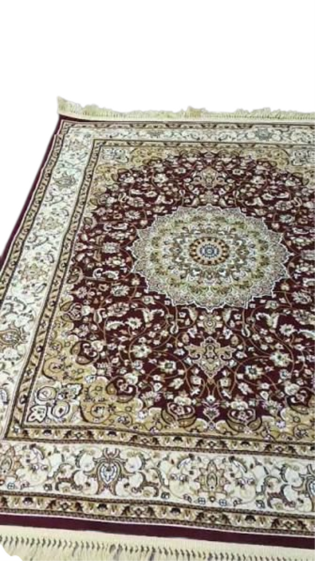 سجادة كلاسيكية بنمط تركي باللون العنابي