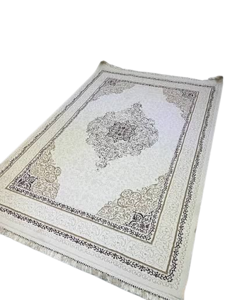 سجادة كلاسيكية باللونين الأبيض والبني