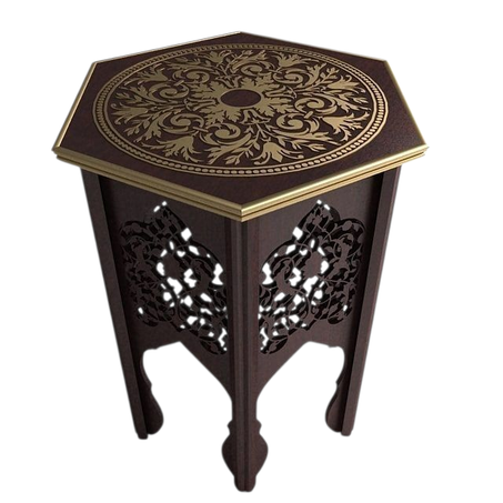طاولة جانبية مغربية من الخشب الفاخر