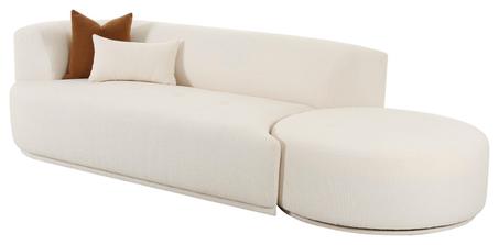 أريكة "فيكل" المعيارية قطعتين LAF من البوكليه الكريمي