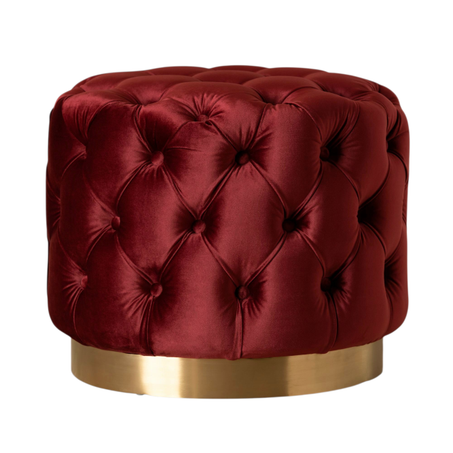 مقعد بوفيه مخملي باللون الأحمر الخمري