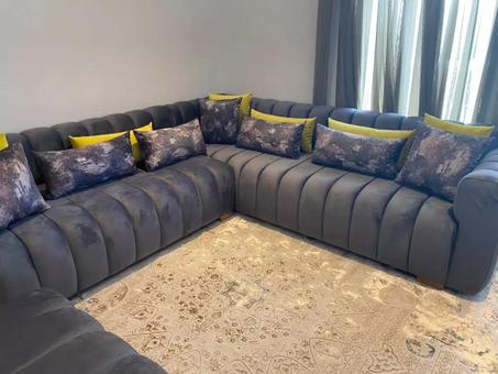 أريكة كبيرة الحجم مقاعد من مخمل تيدي الفاخر مقاس 82 بوصة  غنخمون